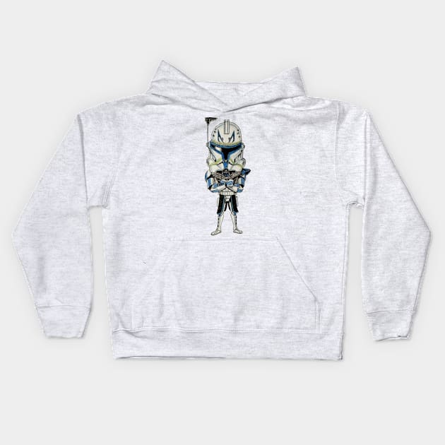 Captain Rex Caricature Kids Hoodie by tabslabred